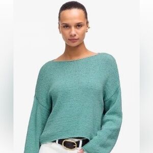 Madewell Boatneck Pullover Sweater In Wave Crest Size Medium